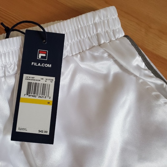 FILA Serena Satin Track White Retro Short - Picture 8 of 9